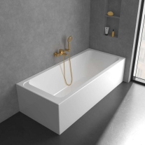 Baterie cadă-duș Villeroy&Boch, Architectura Square, montaj pe perete, brushed gold